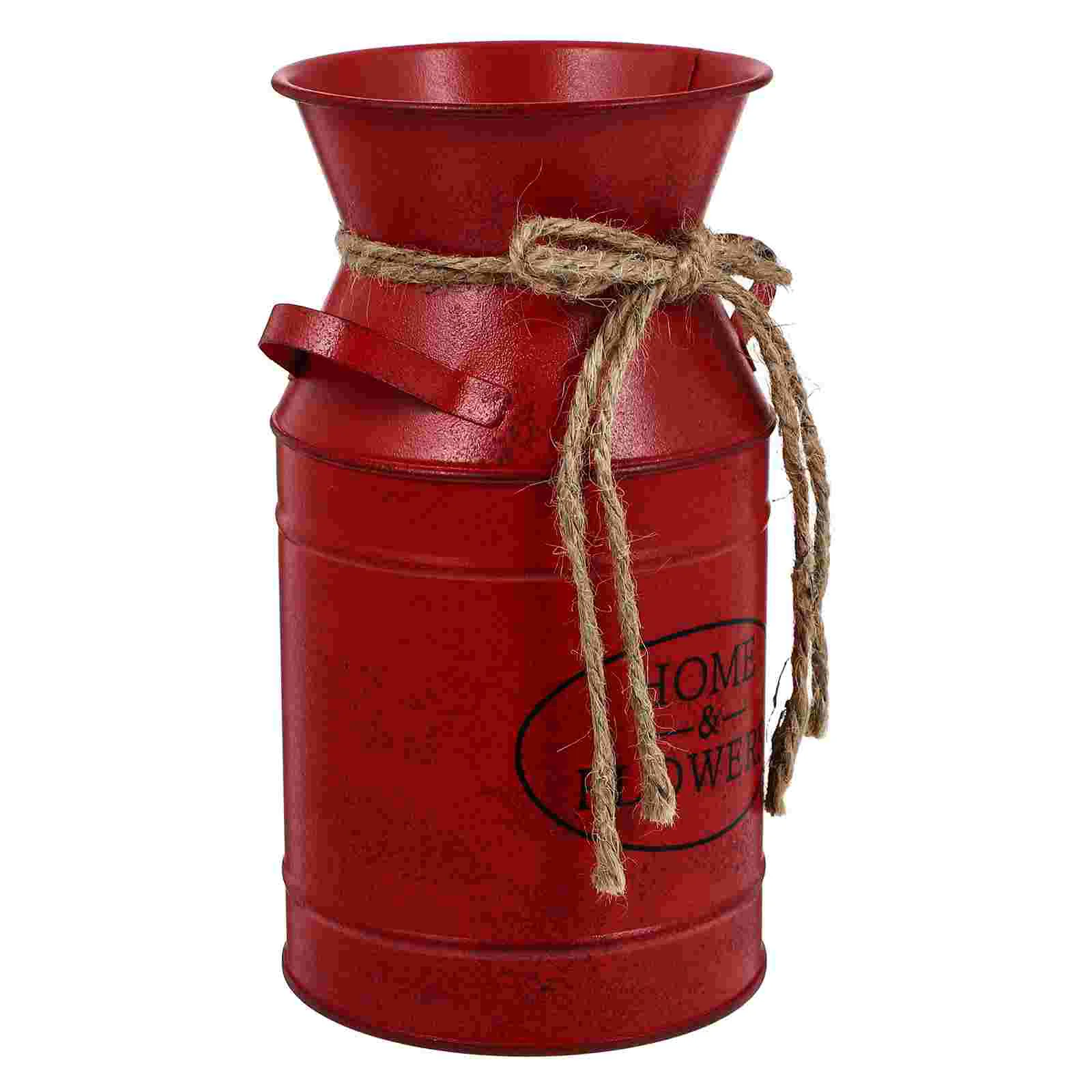 Flowerpot Bucket Delicate Iron Home Decor Retro Style Photo Prop Kettle Container Display Large