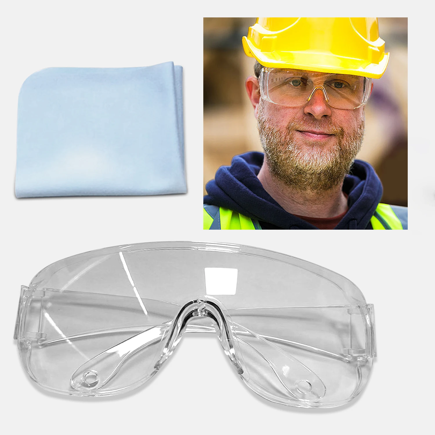 Occhiali di sicurezza trasparenti ANSI Z87 certificati UV Protect Eyewear per uomo donna con lenti avvolgenti antiappannamento e antigraffio