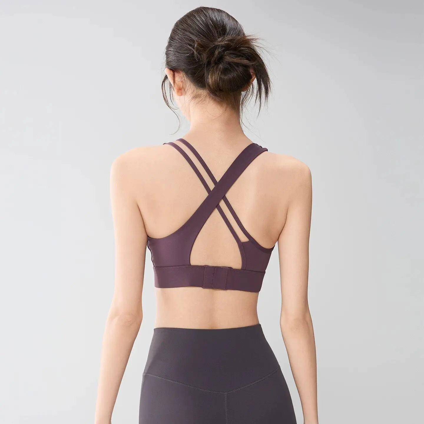 Women's High-Strength Cross Back Sports Bra Shockproof Running Underwear Yoga Bra Adjustable Quick Drying Fitness Bra Top