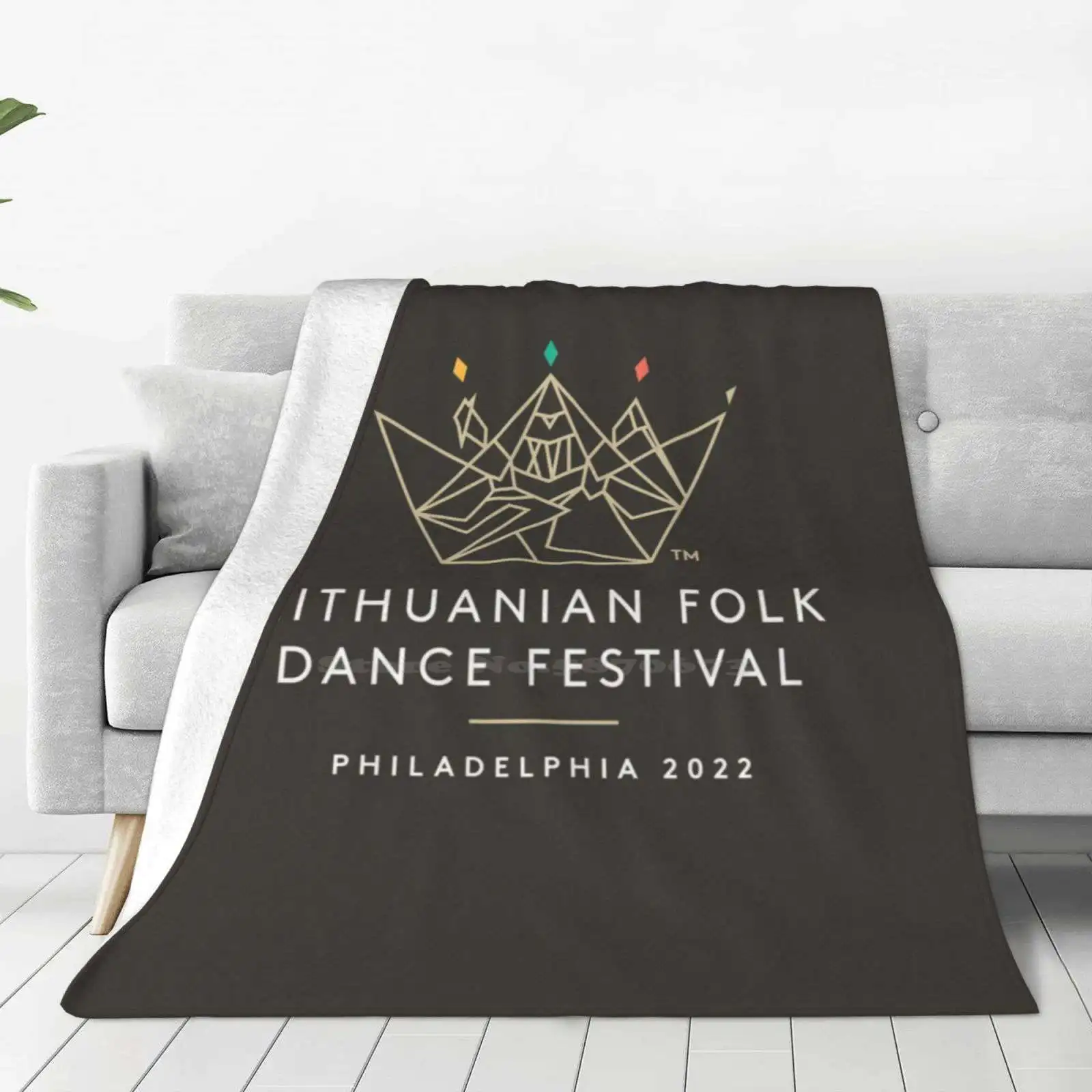 Lithuanian Folk Dance Festival-Main Light Logo Soft Warm Light Thin Blanket Xvi Lithuanian Folk Dance Festival Lt Lietuviu