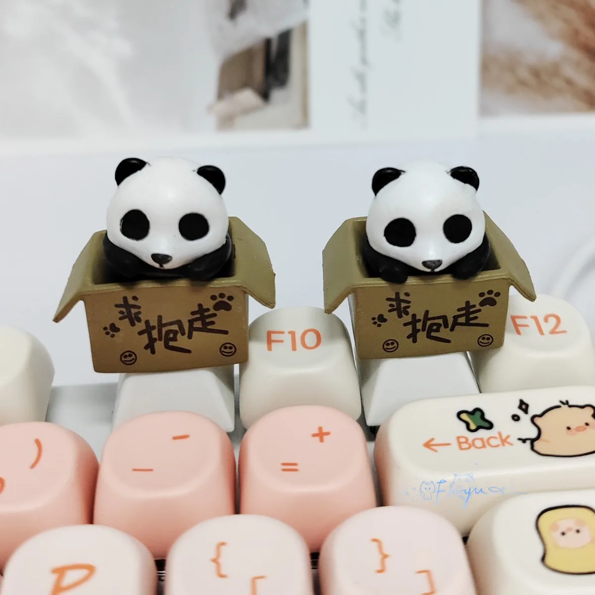 Niedliche Panda-Spiel-Tastenkappe, modisches Büro-Gaming-Zubehör, mechanische Tastatur, Tastenkappen, Kirschprofil, Kreuzachse, Freundin, Mädchen, Geschenk