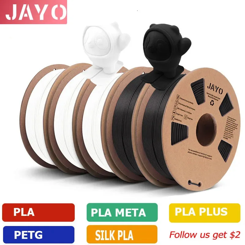 

JAYO PETG/PLA/ABS/TPU/PLA PLUS/PLAMeta/ 5Rolls 2.5KG/5.5KG 3D Filament 1.75mm 100% No Bubble FDM 3D Printer Materials DIY Gift