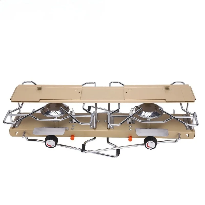

Camping stove Portable double head stove Camping barbecue Double outdoor cassette