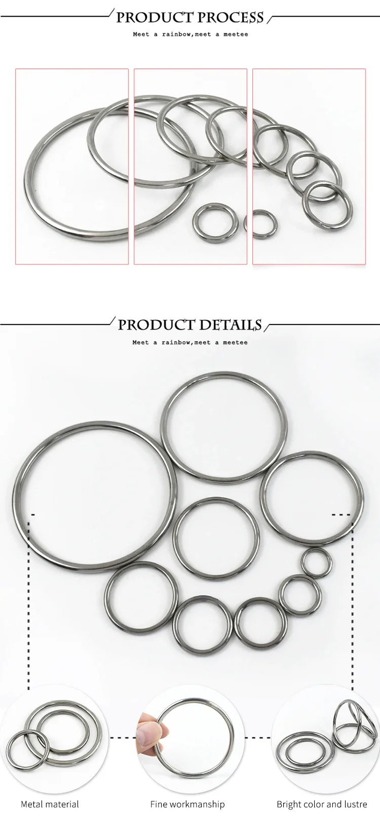 2-10Pcs 15-100mm Stainless Steel O Ring Buckle Webbing Strap Connect Loop Clasp Dog Collar Hook Buckles DIY Hardware Accessories