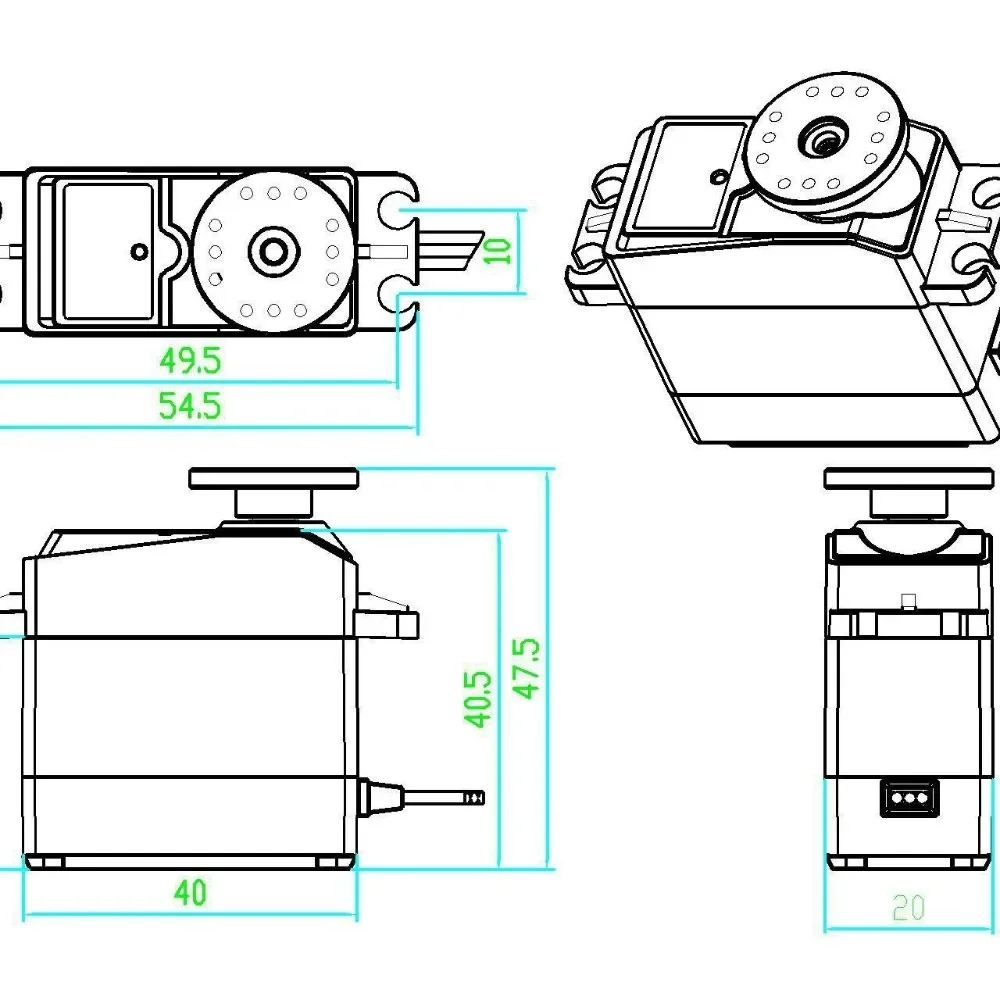 DSSERVO DS3225 25KG 180度メタルギア高トルク防水デジタルサーボ 飛行機ロボットカーRCパーツ用