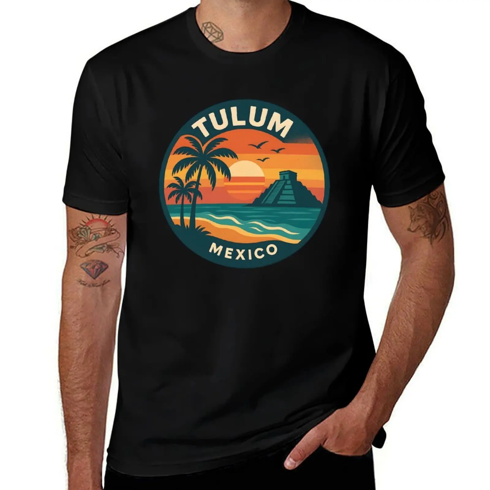 

Футболка Tulum Mexico, мешковатые рубашки для мальчика, спортивные фанаты, простые черные футболки с графикой для мужчин