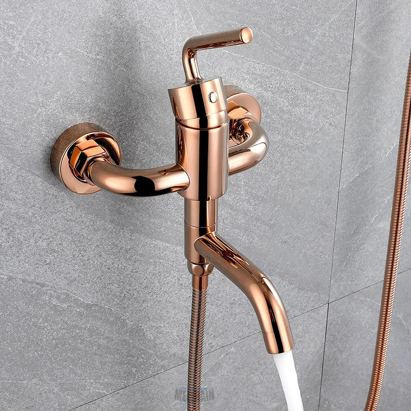 

Brass Bathroom Handheld Mixer Shower Head Wall Mounted Tub Faucet