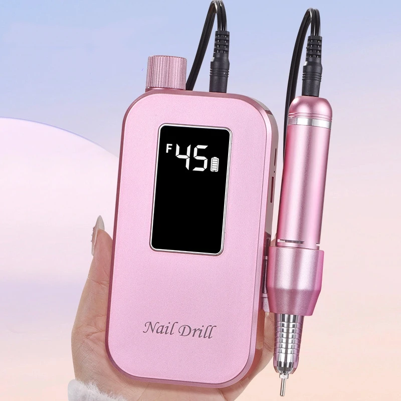 45000RPM Nail Drill Machine Rechargeable Nail File Nails Accessories Gel Nail Polish Sander Professional Manicure Set for Salon