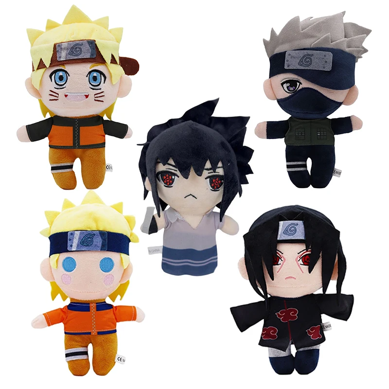 

20cm Japan Anime Plush Stuffed Toys Naruto Uchiha Itachi Kakashi Sasuke Cartoon Figures Dolls Pendant Kids Birthday Gifts Decor