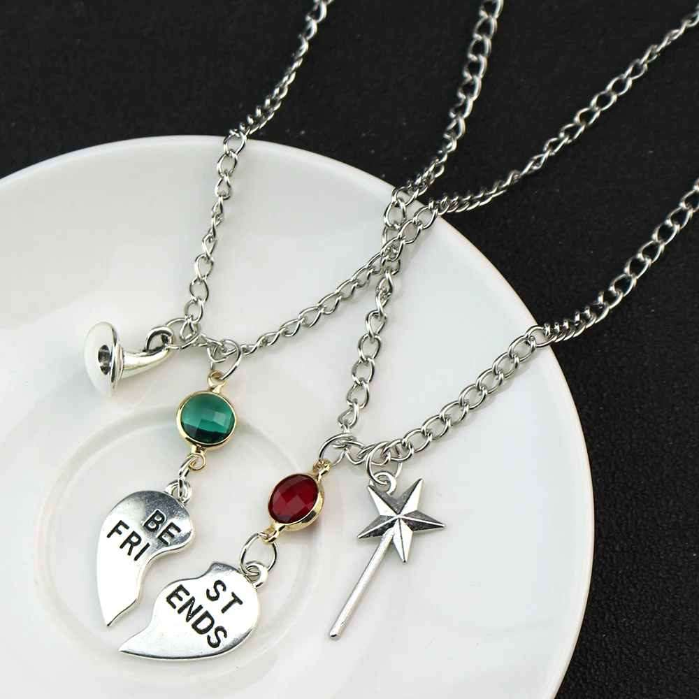 Wicked the Musical Charm Necklace Magic Wand Witch Hat Pendant BFF Friendship Matching Couples Valentine's Day Gifts Jewelry