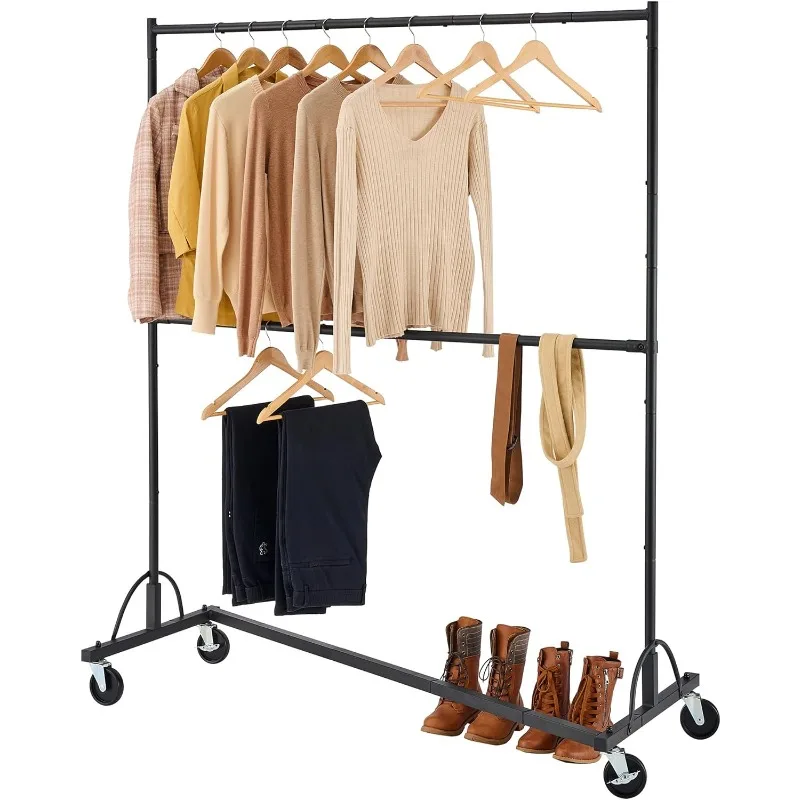 Double Rod Z Rack, Rolling Clothes Racks with Z-Base, Adjustable Clothing Rack, Standing Clothes Rack, Clothing Racks