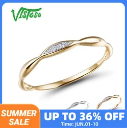 VISTOSO Gold Rings For Women Genuine 14K Yellow/White Gold Ring Shiny Diamond Promise Engagement Rings Anniversary Fine Jewelry