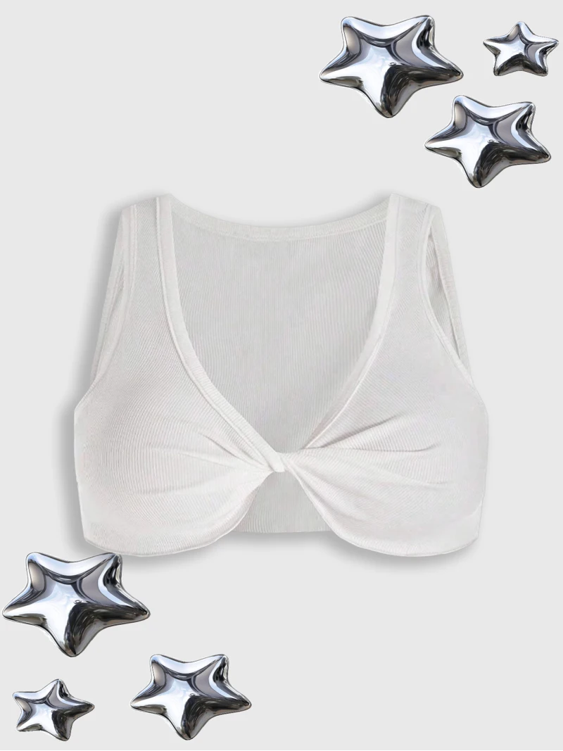 المرأة الأوروبية الأمريكية Instagram نمط فتاة ساخنة المتخصصة شخصية عميق الخامس مثير شاطئ البحر عطلة الأبيض تانك الأعلى