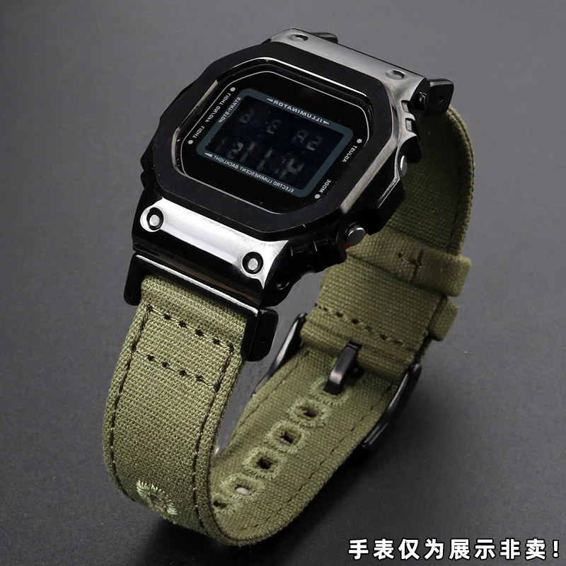 Nylon Watchband for Casio DW5600 GW-5000 GW-M5610 GA2100 GA-2100 DW-5600 GM2100 Canvas Fashion Fabric Watch Strap Bracelet