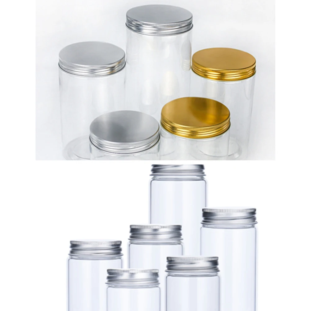 

6 pcs Jars Storage Containers Aluminum Screw on Lids Thickened Sealed Kitchen Nails Screws Spices Grains