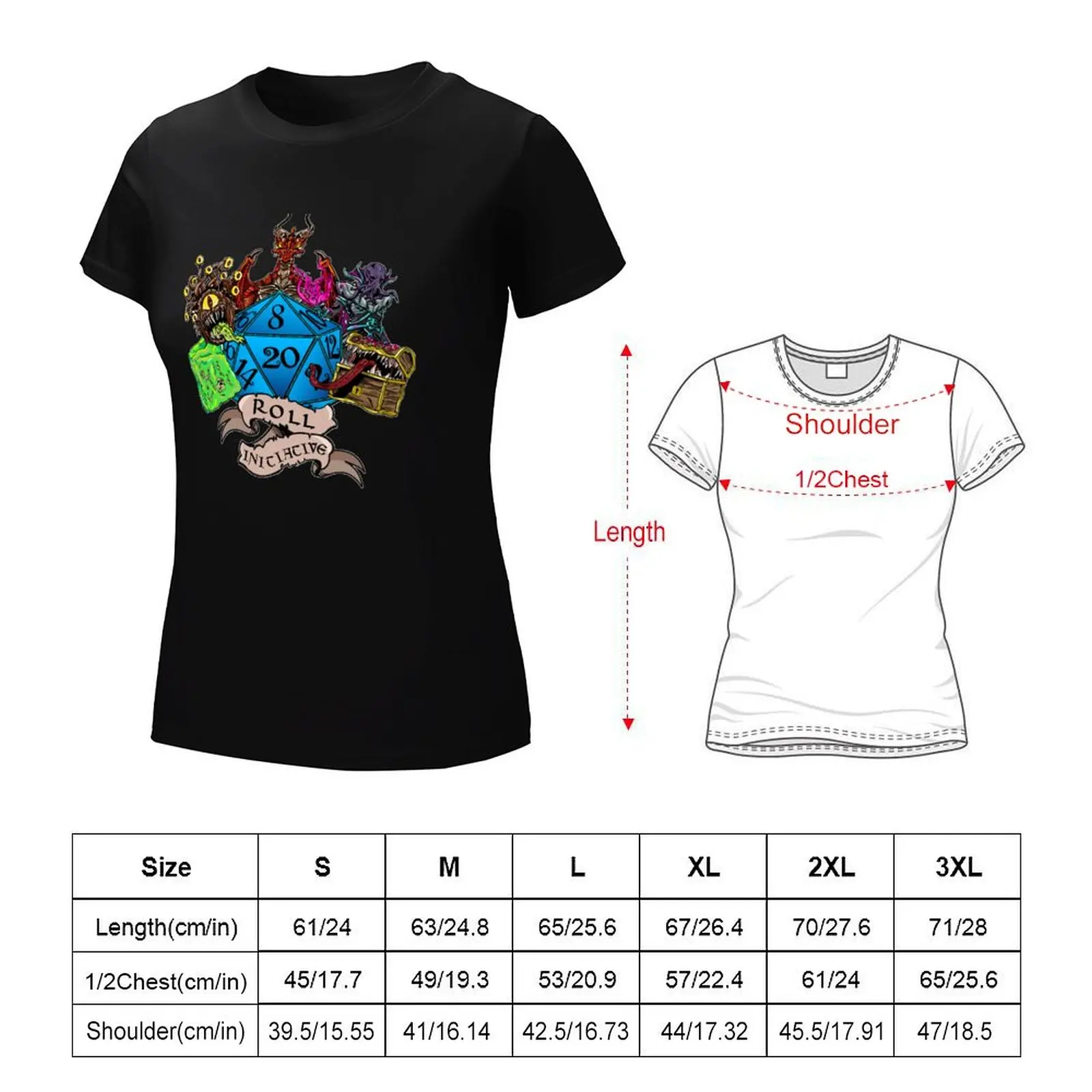 Roll Initiative T-Shirt summer tops shirts graphic tees Female clothing oversized tshirts for Women