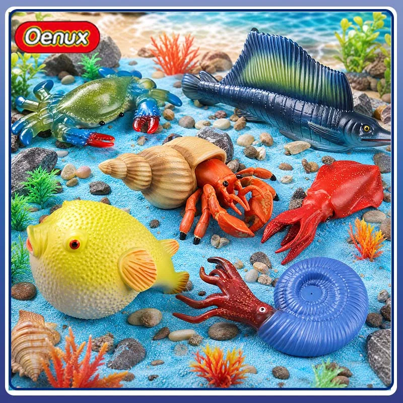 Oenux Simulation Model Action Figure Caecilian Chameleon Squirrel Hedgehog Terrestrial Animals Realistic Dolls Collectible