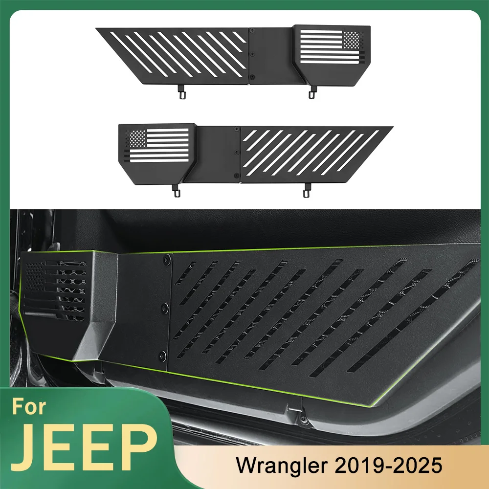 

For Jeep Wrangler 2019-2025 Metal Front Door Storage Box Door Side Insert Organizer Pocket Holder Black Car Exterior Accessories