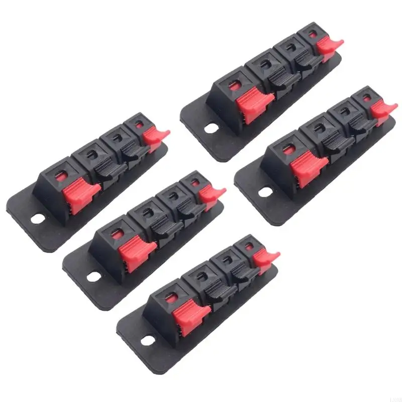 Quick Connection Auditory Terminal Clip 4Pin Spring Loads Connectors for Speaker Systems LED Lamp Testing