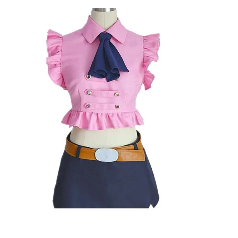 Anime Adult Girl cosplay Costume The Seven Deadly Sins Elizabeth Liones Summer Clothing  Belt Bow Tie