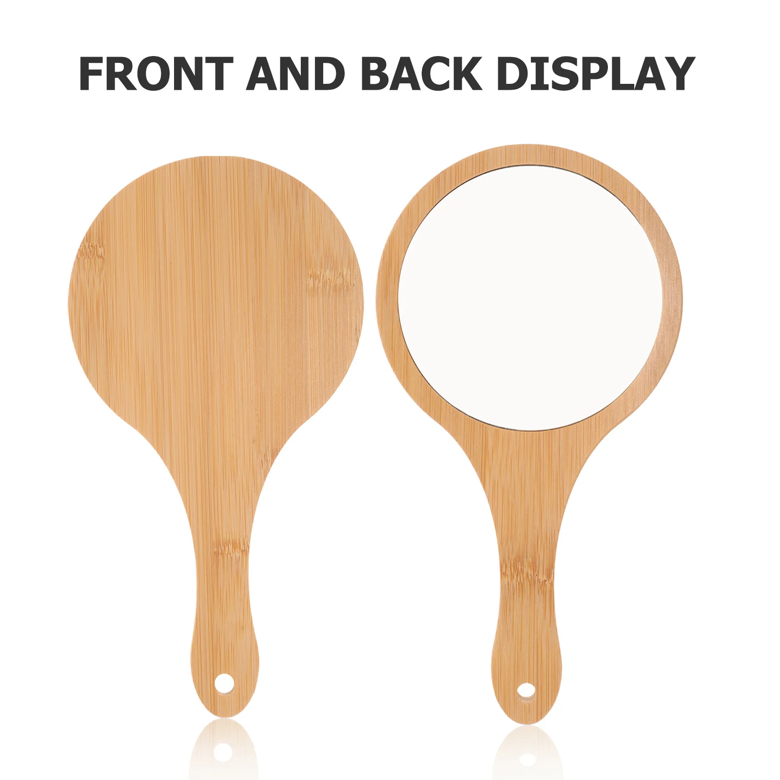 

Bamboo Handheld Makeup Mirror Portable Lightweight Travel Vanity Mirror Ergonomic Handle for Women Decorative Mirrors