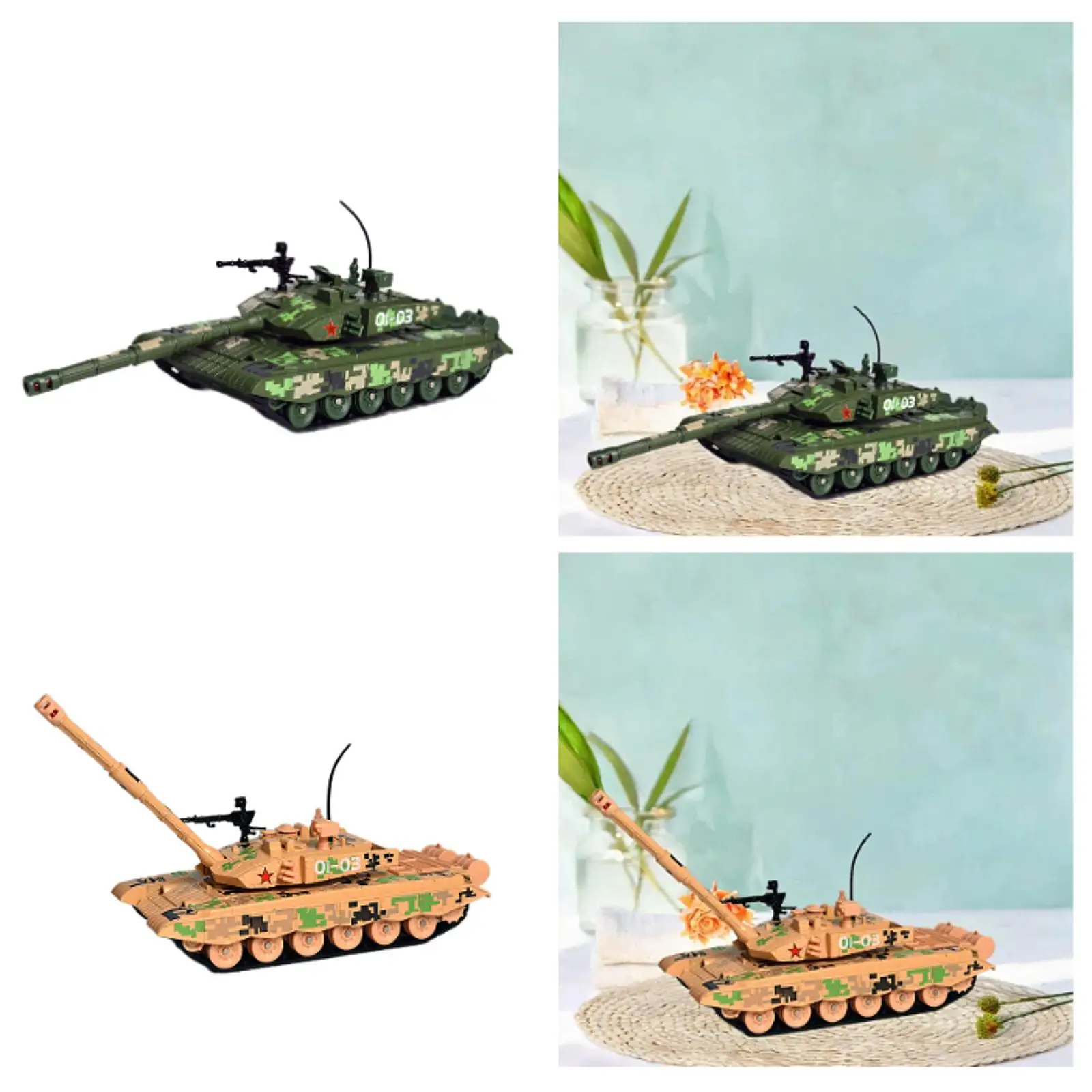 Alloy Miniature Tank Model Crawler Chariot Armored Vehicle Toy Kit Collectible Table Ornament Gift for Boys Girls Enthusiasts