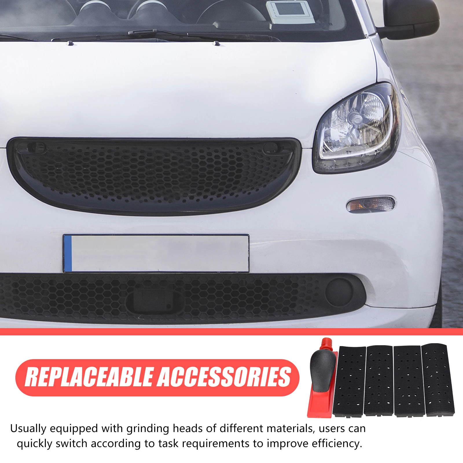 1Set Grinding Tool Car Polishing Hand Pads Ergonomic Hand Blocks Handle For Auto Detailing Paint Prep Polishing Cleaning Tool