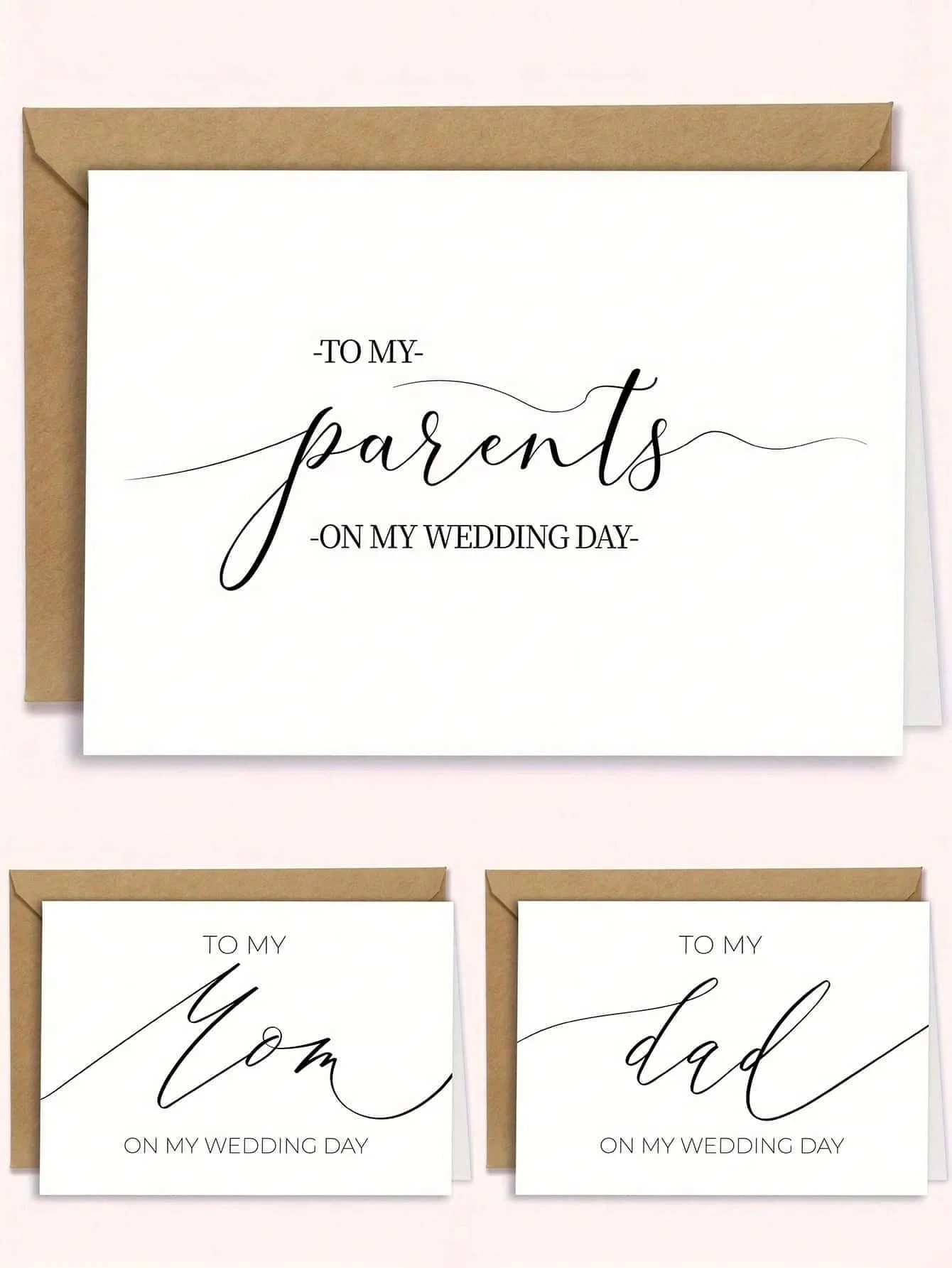 

1pc Wedding Day Thank You Card For Parents, Heartfelt Keepsake With Envelope