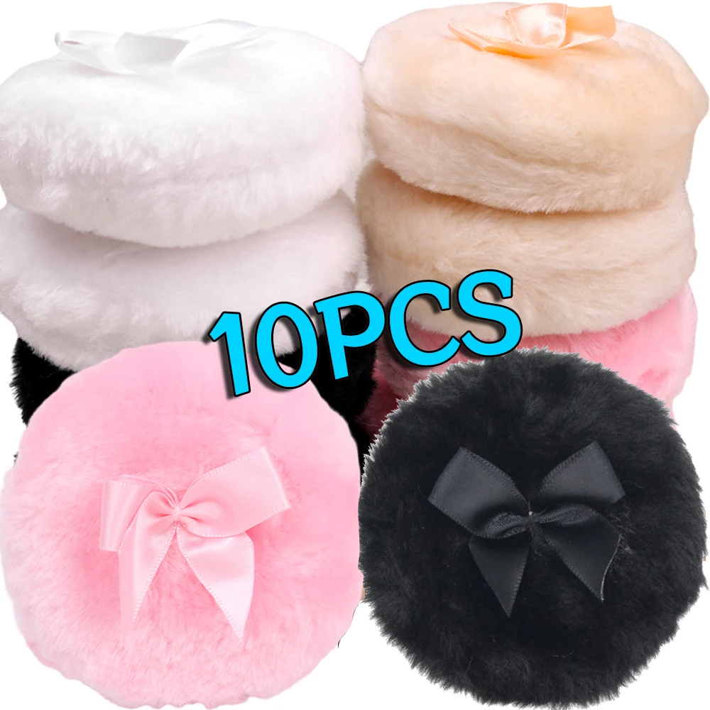 10 قطعة نفخة مسحوق لينة رقيق فضفاض مسحوق نفخة الرطب والجاف منتفخ التجميل قابل للغسل قابلة لإعادة الاستخدام المخملية الوجه الجسم فضفاض مسحوق نفخة