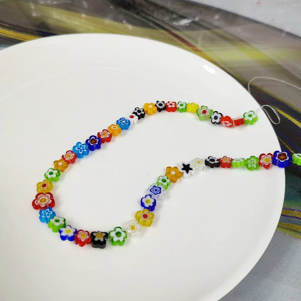 1 share （54pcs) 8MM Thousand Flower Glass Beads Handmade DIY Homemade Bracelet, Necklace, Jewelry Accessories Materials