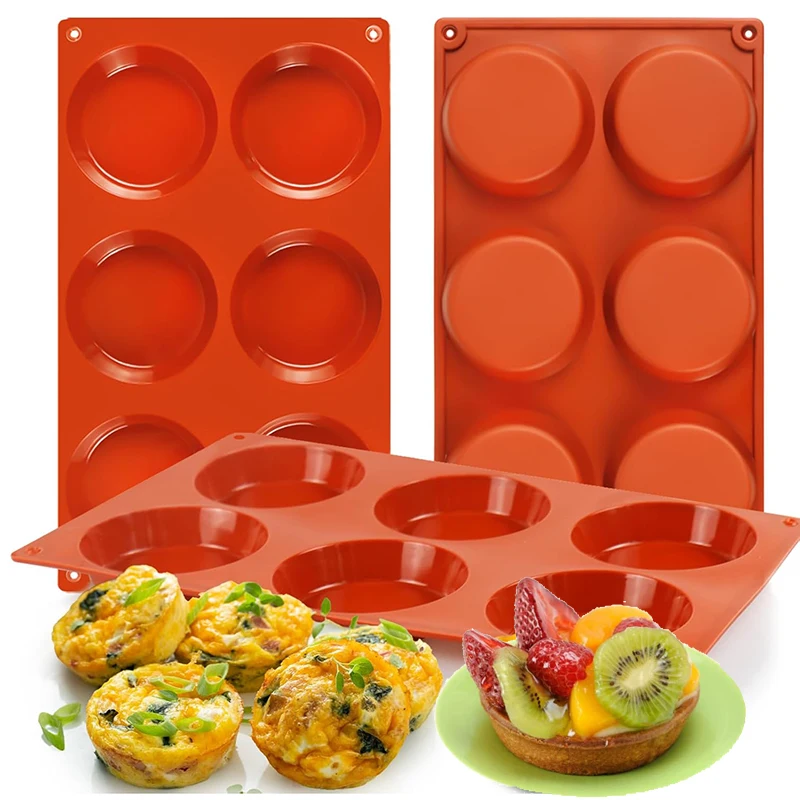תבנית ביצת סיליקון לאפיית תנור, מחבתות למאפין לארוחת בוקר, סנדוויצ'ים, עוגיות, טרטים, דיסקים עגולים, כלי מטבח לאפייה