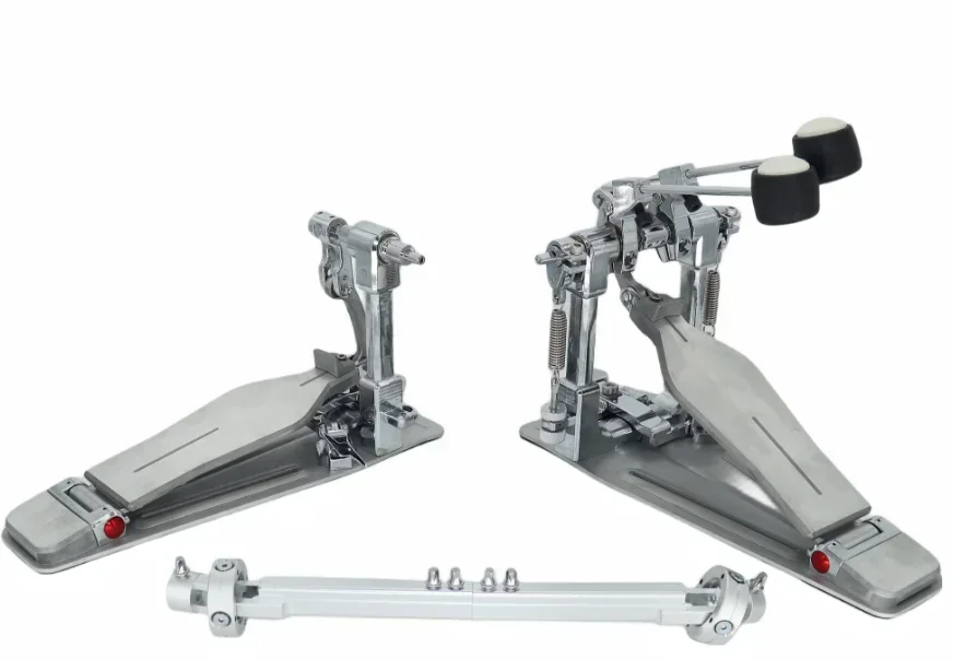 Low Drum Pedal PD-4000 Magnesium Aluminium Alloy Direct Drive Double Pedal CNC Rods Double Action Hammer Drum Pedal