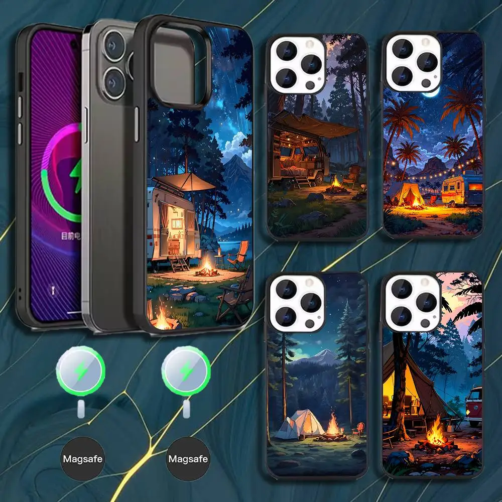 

Outdoor Campings Phone Case For iPhone 17,16,15,14,13,12,11,Pro,Max,Plus,Mini,Magsafe,Magnetic Wireless Charging Case