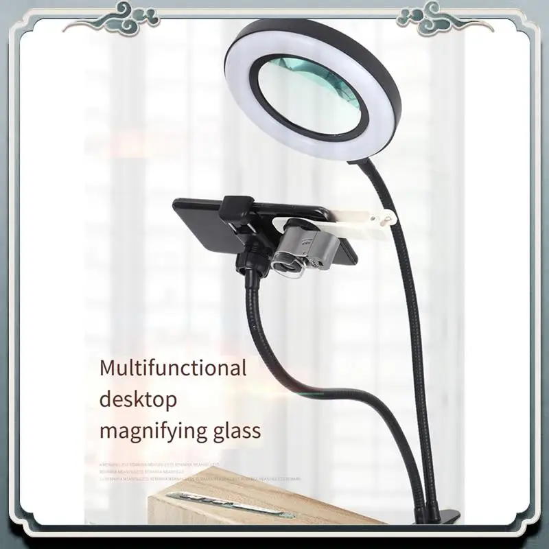 

Glass Helping Magnifying Hand Soldering Loupe Glass Magnifier Tool With Led Lights