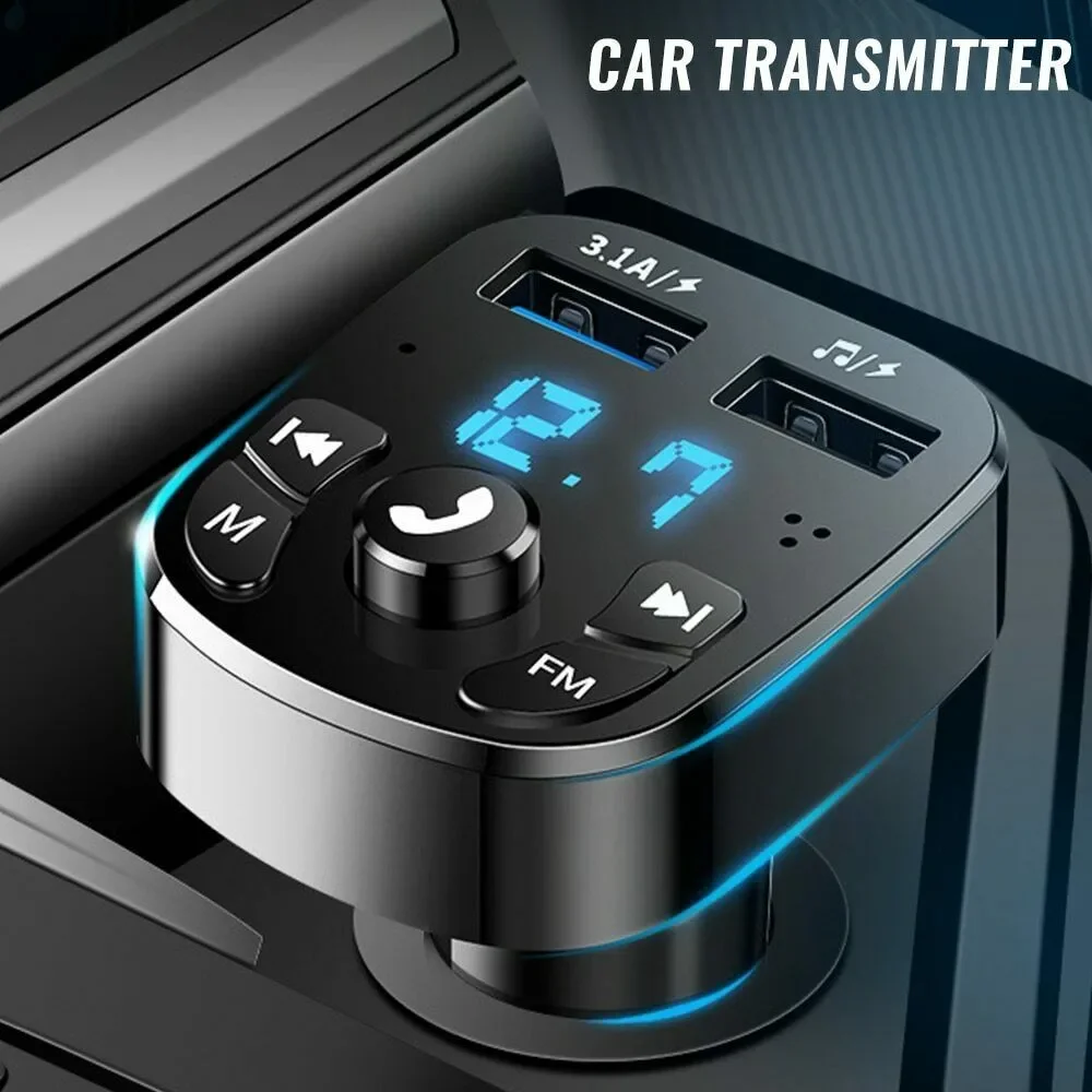 

Car MP3 Player Car Transmitter Easy Pair FM Hands-Free Calls ABS Voltage Display Fast Charger LED MP3 Player New