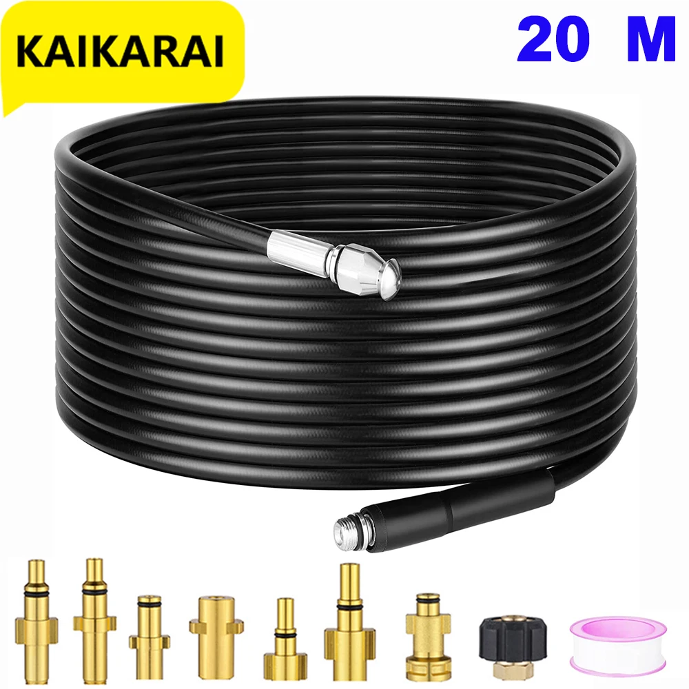 20 Meters Sewer Drain Hose Pipe Dredge Cleaner Tool Kits For Karcher Lavor Parksdie Huter Nilfisk Stihl Elitech Pressure Washer