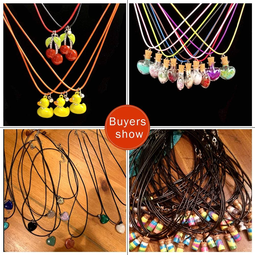 10Pcs/lot 1.5mm Colorful Fauxs Leather Cord 50cm Braided Rope with Clasp for DIY Jewelry Making Necklace Bracelet Accessories