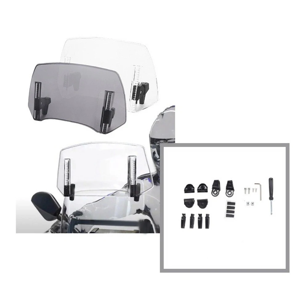

1pc Universal Motorcycle Adjustable Windshield Raised Windshield Fit For Kawasaki/Honda/BMW/Yamaha/Suzuki Modification