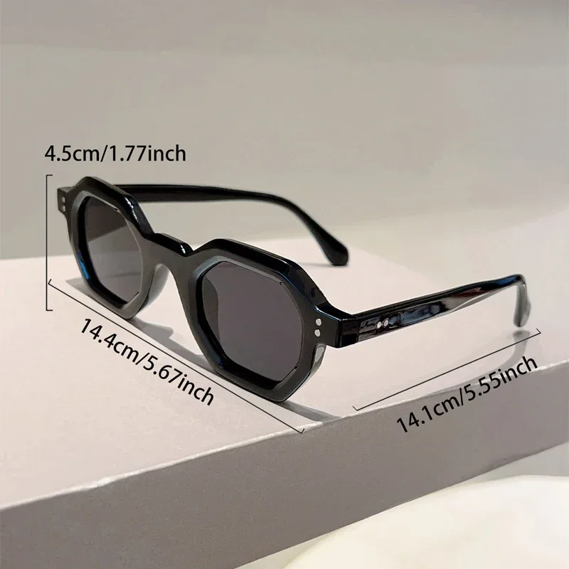 KAMMPT Polygon-Sonnenbrille, 2025, neue Mode, Bonbonfarben, Rand, Outdoor-Sonnenbrille, Damen, trendiges Markendesign, lässige Dekor-Sonnenbrille – Detail 3