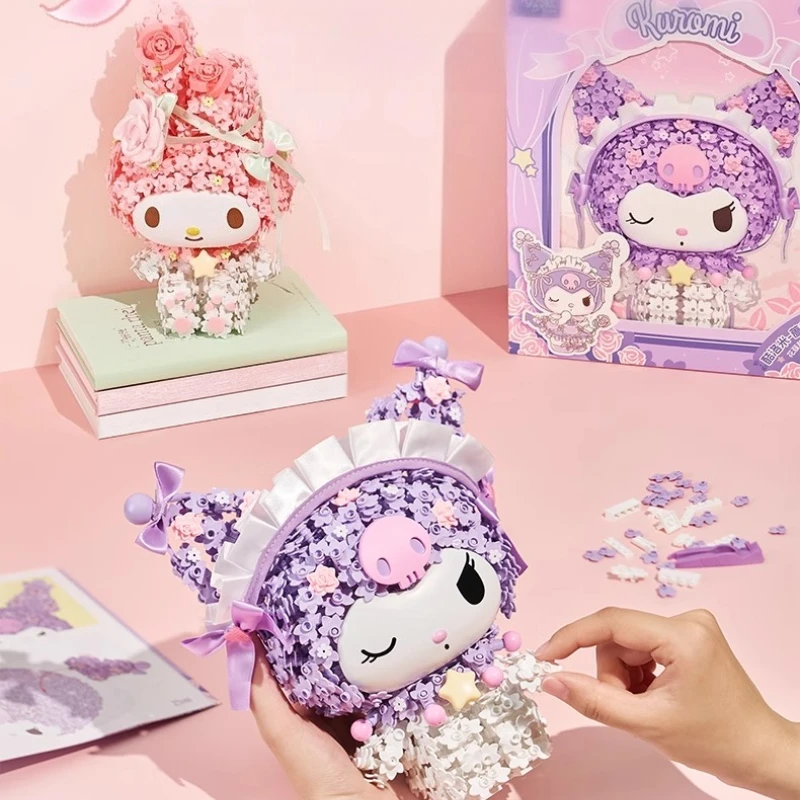 Sanrio Bouwstenen Kuromi Taarten Desktop Decoratie Puzzel Assembleren Model Speelgoed Verjaardagscadeaus voor jongens en meisjes