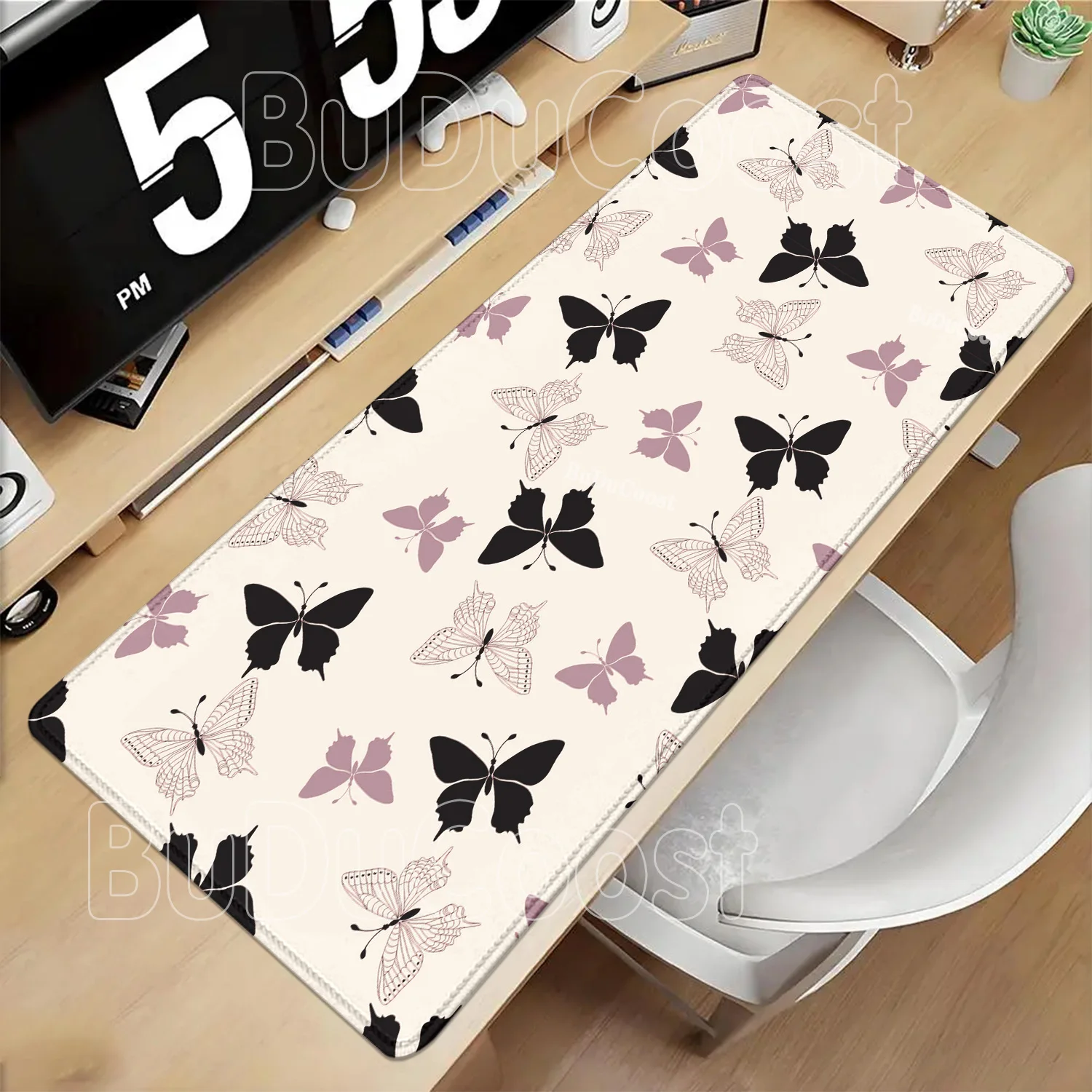 Large Mouse Pad Butterfly Computer Office gaming Table Mat XXL Rubber Anti-slip base Stitched Edges Keyboard HD printing DeskMat