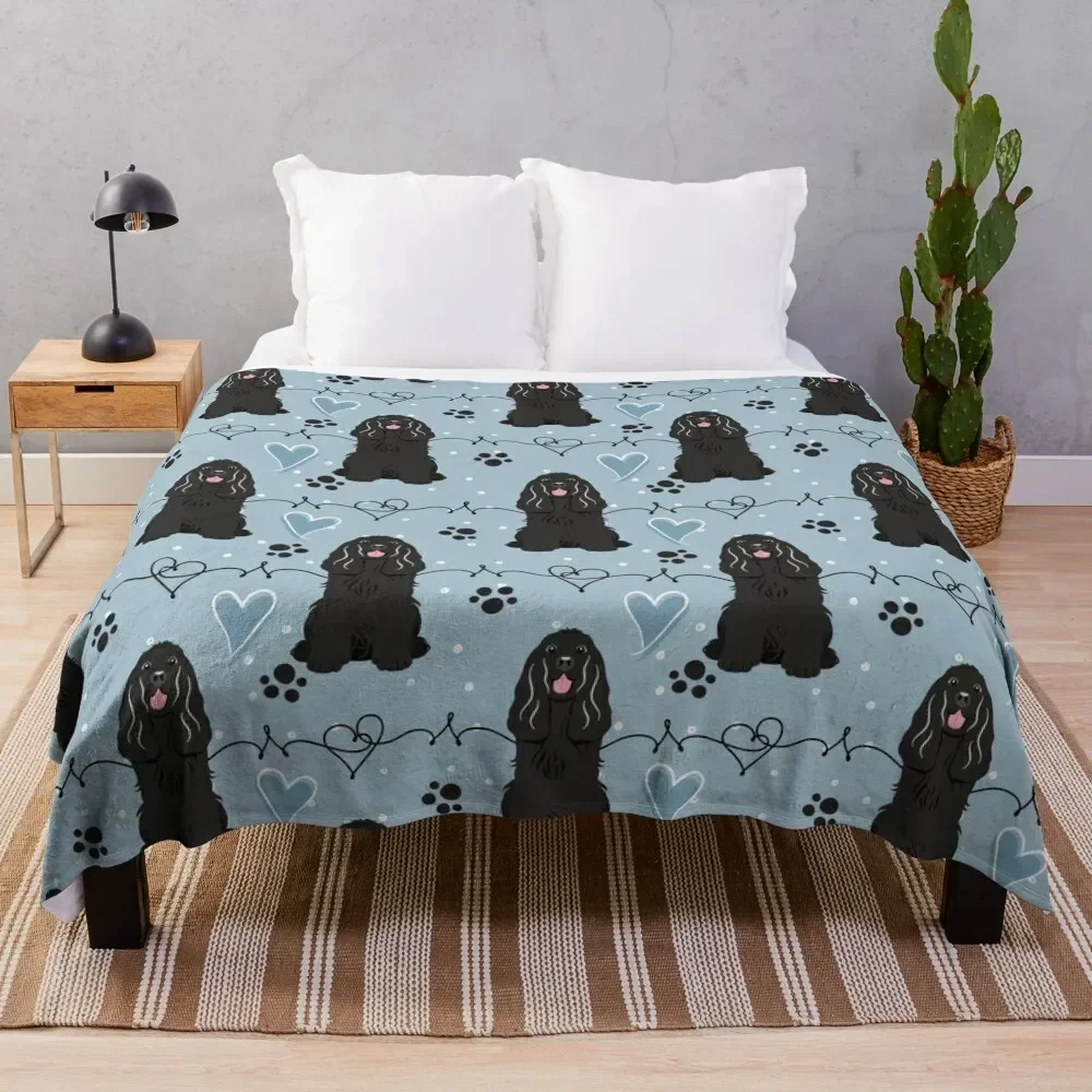 Love Black Cocker Spaniel Throw Blanket Thermals For Travel Sofa Quilt Luxury Designer Plush Blankets