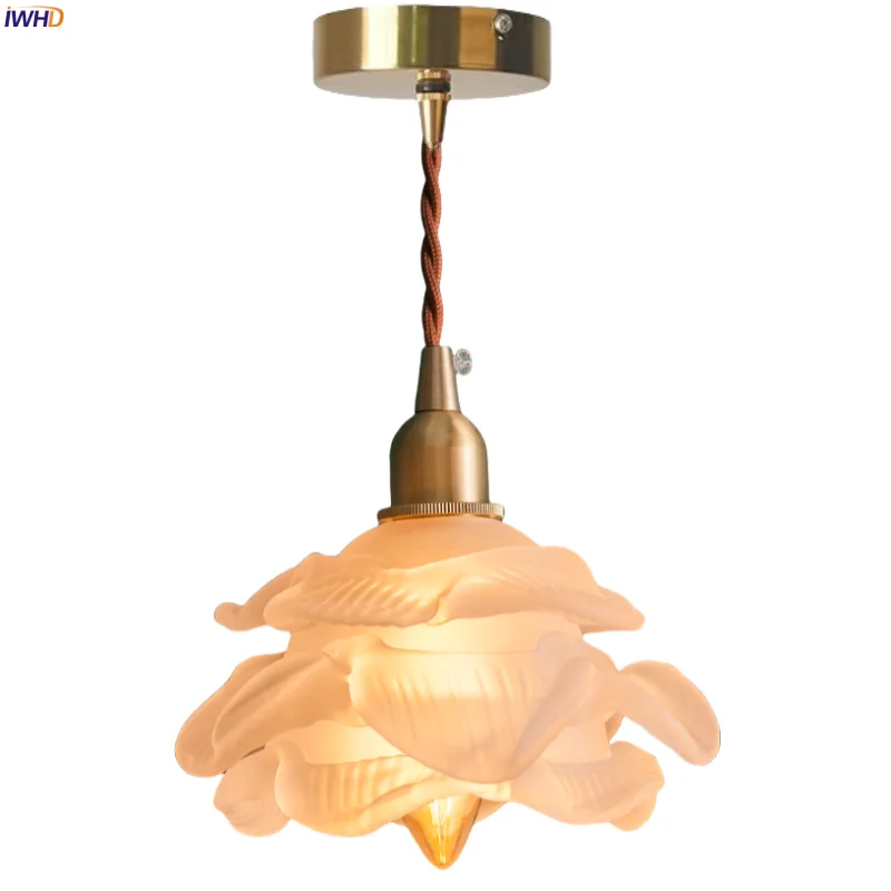 

IWHD Frosted White Glass LED Hanging Lamp Loft Cafe Bedroom Restaurant Living Room Nordic Minimalism Pendant Lighting Luminaire