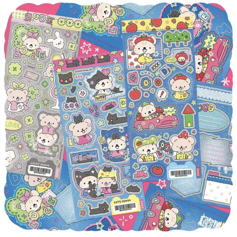 Cute Cartoon Bear Stickers Korea Waterproof Handbook Phone Case Ipad Diary Planner Notebook Scrapbook Diy Decorative Stickers