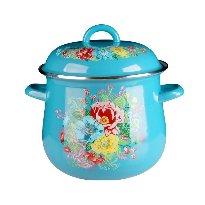 20/22CM Thickened and Deepened Enamelled Cooking Pan Stew Hot Milk Tea Hot Pot Spaghetti Healthy Cooking