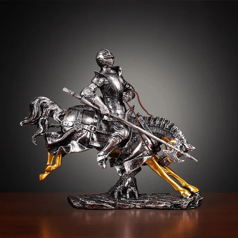 YFY  retro armor knight ornament is a success, creative living room wine cabinet office decoration