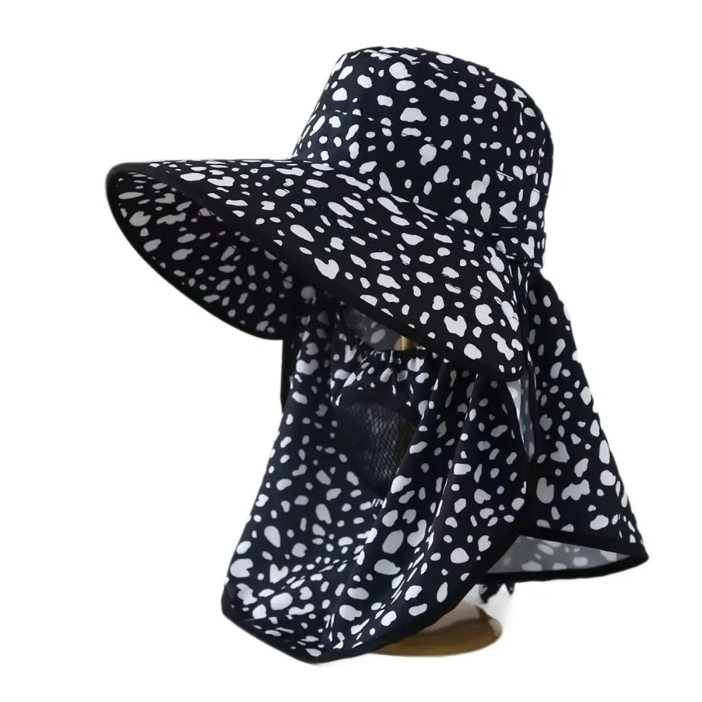 

Fashion UPF 50+ Sun Hat for Women Breathable Anti-UV Sunscreen Cap Wide Brim Neck Protection Bucket Hat for Riding/Traveling