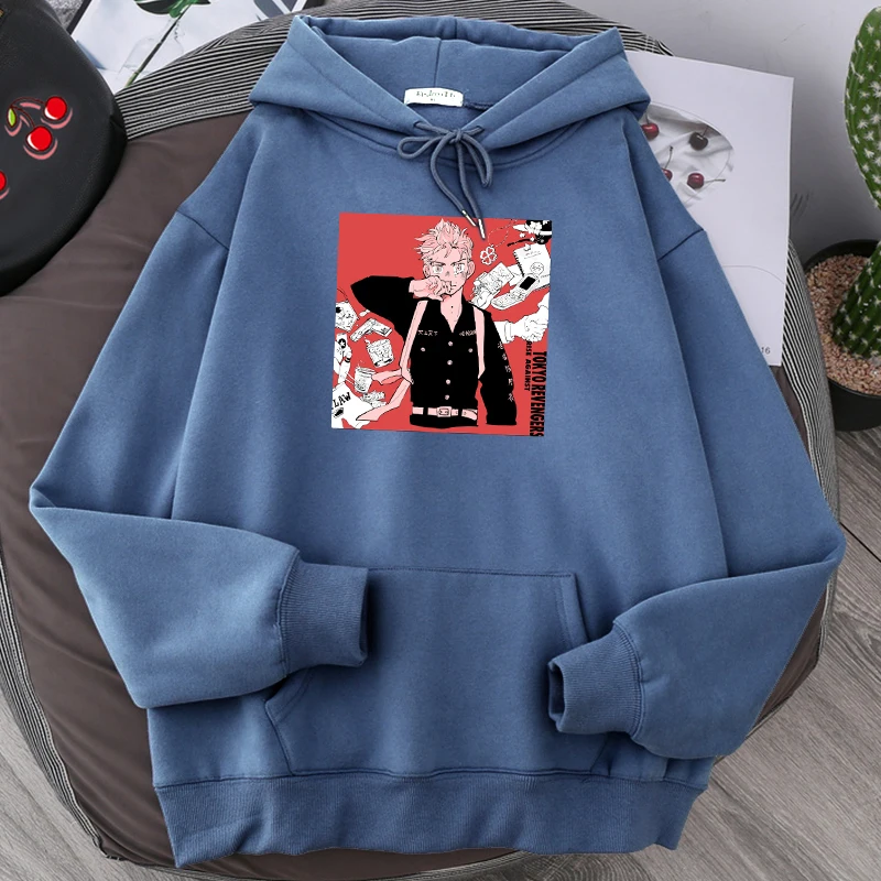 Hot Sale Comfortable Autumn Tops Takemichi Manga Tokyo Revengers Print Male Hoody Thick Winter Men Hooded Large Size Sweatshirt