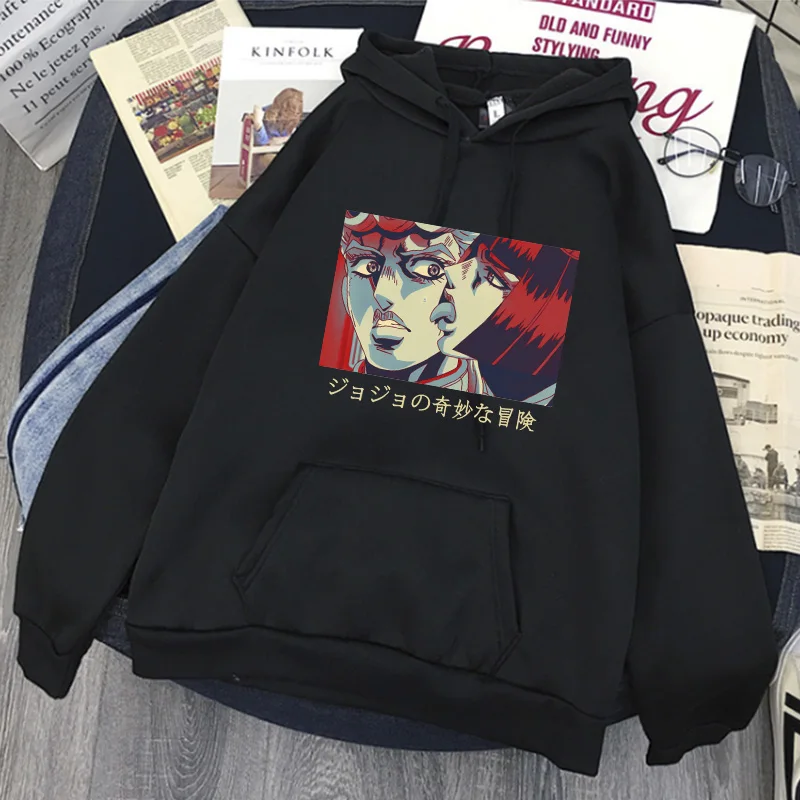 Manga JOJO\'s Bizarre Adventure Japanese Anime Hoodie Women JOJO Funny Cartoon Sweatshirt Harajuku Hip Hop 90s Hoody Unisex