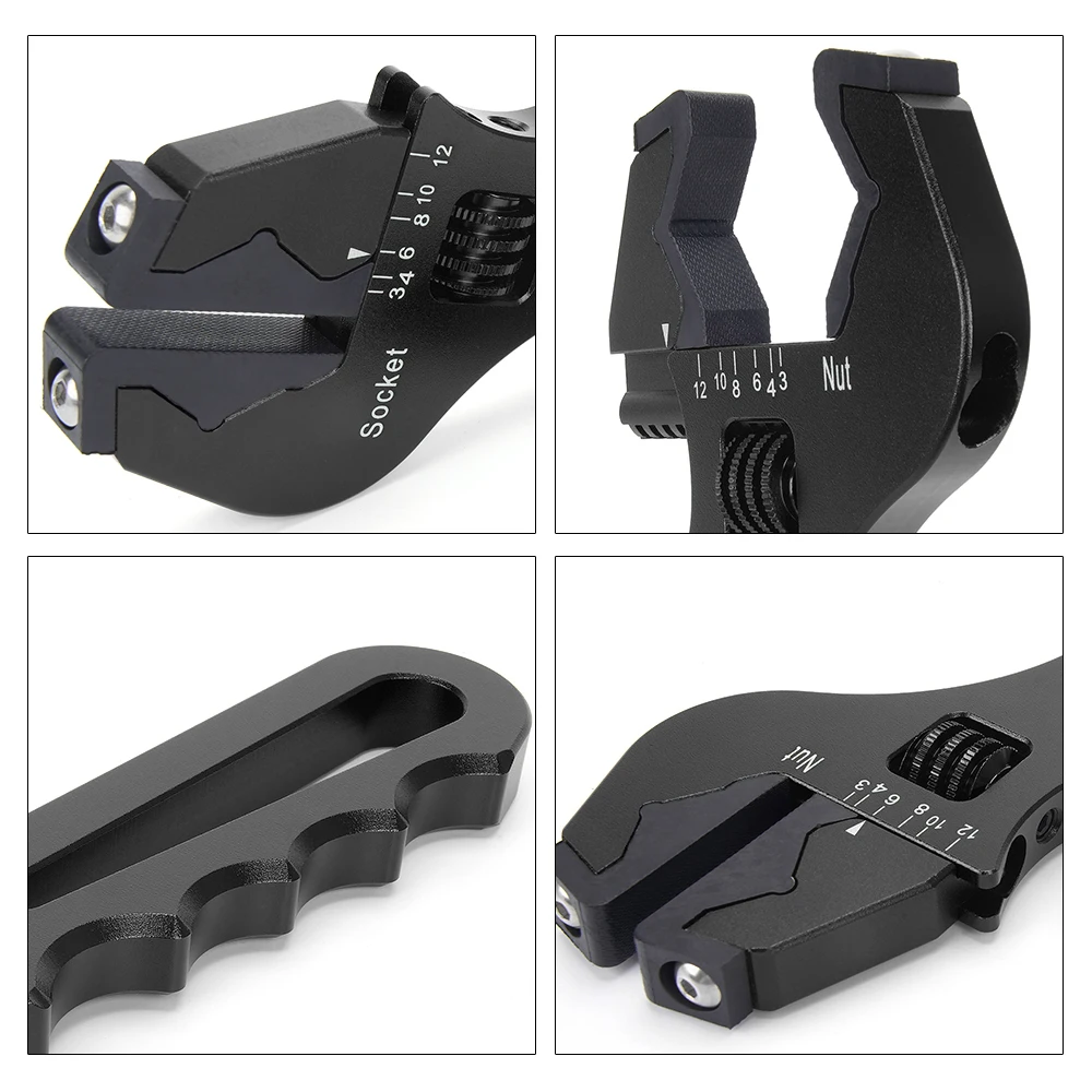 ZSRacing وصلة خرطوم مفتاح قابل للضبط 3AN-12AN مفتاح ربط ألومنيوم خفيف الوزن AN 3 4 6 8 10 12 TC050